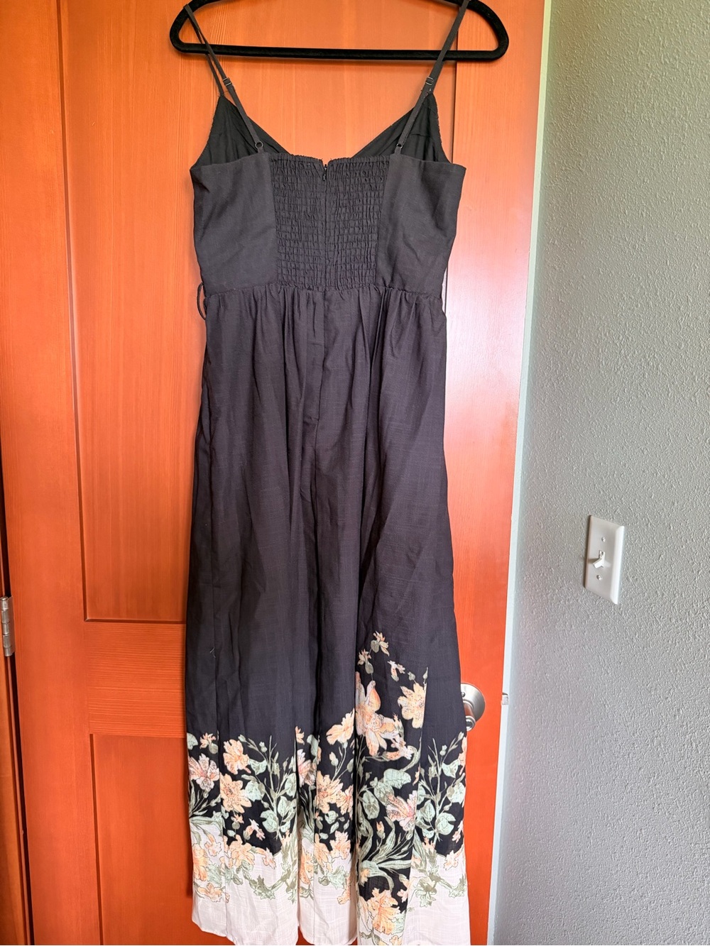 Tuckernuck Black Maxi Dress with Floral Hem - Picture 4 of 6